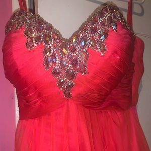 sequin pink prom dress